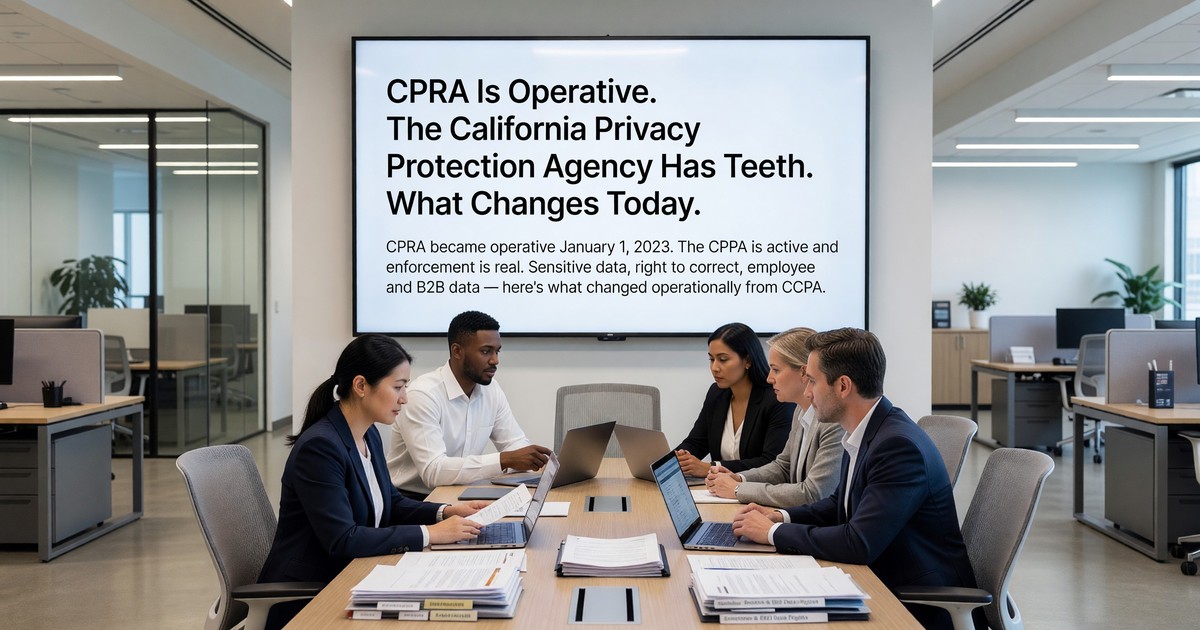 CPRA Is Operative. The California Privacy Protection Agency Has Teeth. What Changes Today